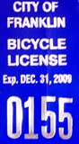 Bicycle Licensing, City of Franklin, Wisconsin